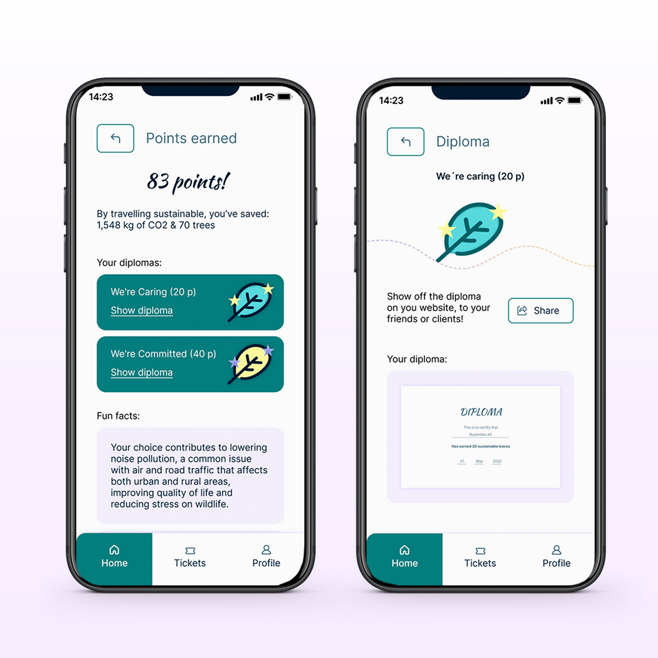 Reiseapp — resultat