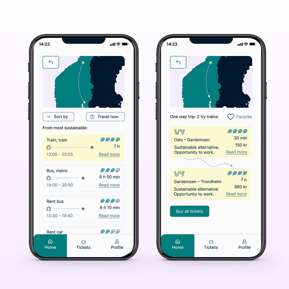 Reiseapp — resultat