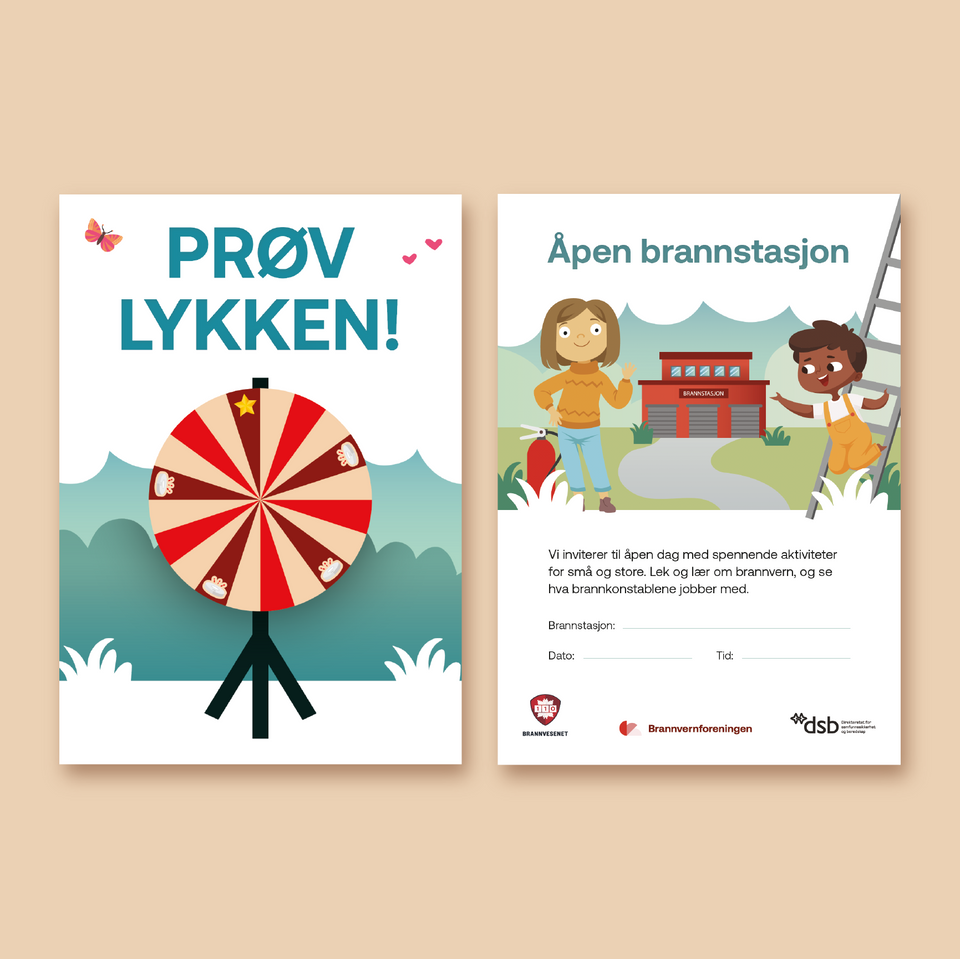 Brannvernuka – lykkehjul og invitasjon
